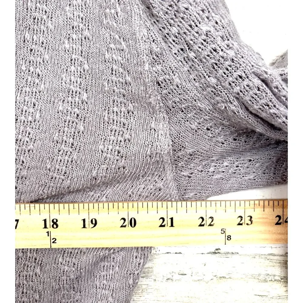 Free People Womens L Gray Dreamgirl Lightweight Long Sleeve Boho Top